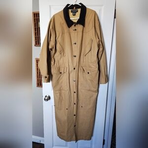 J. Peterman Tan Utility Jacket with Black Collar